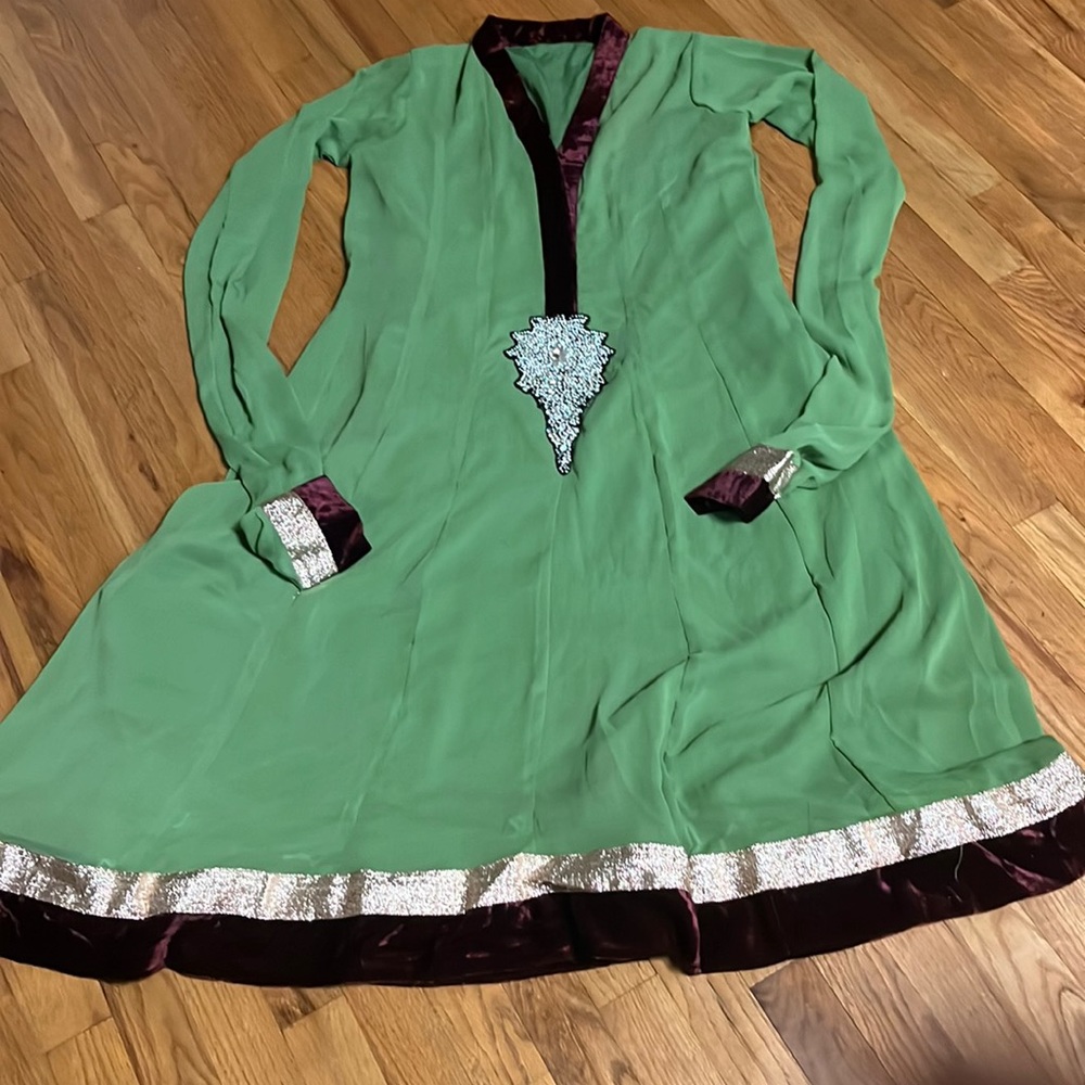 Olive green salwar kameez , Indian dress in olive green